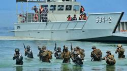 Potret TNI AL dan US Navy Latihan Bersama Pertahanan Pantai di Mahitam Lampung