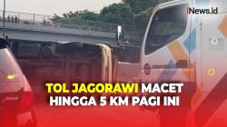 Ada Mobil Boks Terguling, Tol Jagorawi KM 12 Arah Jakarta Macet hingga 5 KM