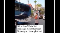 Viral Momen Haru Polisi Menangis Lepas Rombongan Haji, Banjir Doa dari Netizen<