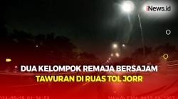 Detik-Detik Dua Kelompok Remaja Bersajam Tawuran di Tengah Ruas Tol JORR