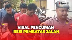 Polisi Tangkap Pencuri Besi Pembatas Jalan di Jakarta Utara yang Viral di Media Sosial