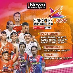 Jadwal Siaran Langsung Singapore Open 2024, Ada Gregoria dan Fajar/Rian, Live di iNews