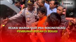 Sorakan Ibu-ibu saat Didik Setiawan Pembunuh Bocah 9 Tahun di Bekasi Jalani Pra Rekonstruksi 