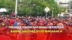 Presiden Jokowi dan Iriana Bersepeda Bareng Jan Ethes di CFD Bundaran HI