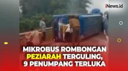 Pecah Ban, Mikrobus Rombongan Peziarah Terguling di Tol Tangerang-Merak