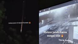 Viral Video Benda Misterius Diduga Meteor Jatuh dari Langit di Sungai Lilin Muba