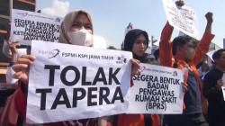 Tolak Tapera, Ratusan Buruh di Jawa Timur Demo di Depan Gedung Negara Grahadi<