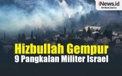 Infografis Hizbullah Gempur 9 Pangkalan Militer Israel