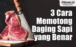 Infografis 3 Cara Memotong Daging Sapi agar Teksturnya Empuk dan Lezat