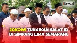 Momen Presiden Jokowi Tunaikan Salat Iduladha 1445 H di Simpang Lima Semarang