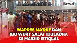 Momen Wapres Ma'ruf Amin Bersama Ibu Wury Salat Iduladha di Masjid Istiqlal Jakarta