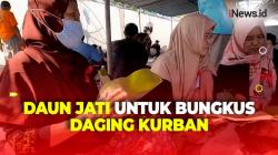 Masjid Moetiah Blora Gunakan Daun Jati untuk Bungkus Daging Kurban Agar Lebih Ramah Lingkungan