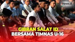 Gibran Salat Idul Adha Bareng Punggawa Timnas U-16 di Halaman Balai Kota Solo
