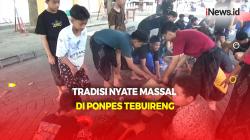 Keseruan Santri Ponpes Tebuireng Jombang Bakar Sate Massal 