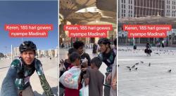 Viral Pria asal Majalengka Naik Sepeda 185 Hari ke Madinah, Netizen: Gak Kebayang Perjuangannya