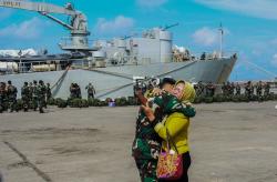 499 Prajurit TNI Pulang ke Palembang Usai Jaga Perbatasan RI-PNG Selama 16 Bulan