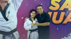 Keren! Putri Danramil Grogol Raih Medali Emas Kejuaraan Taekwondo Bharaduta 5 Kemenpora
