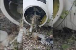 Penampakan Baling-baling Helikopter Jatuh di Bali Terlilit Tali Layangan