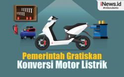 Infografis Pemerintah Gratiskan Konversi Motor Listrik