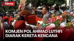 Momen Ahmad Luthfi Diarak Naik Kereta Kencana di Acara Pelepasan Kapolda Jateng