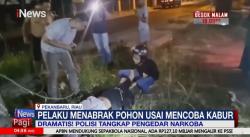  Pengedar Narkoba di Pekanbaru Tabrak Pohon saat Bawa 1 kg Sabu