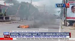 Polisi Salah Tembak, Warga Flores Bakar Ban di Depan Kantor Polres
