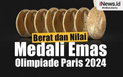 Infografis Berat dan Nilai Medali Emas Olimpiade Paris 2024