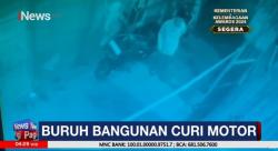 Terekam Kamera CCTV Buruh Bangunan Curi Motor Mahasiswa di Makassar 