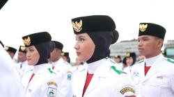 Penampilan Paskibraka Putri Tampak Berjilbab saat Upacara HUT ke-79 RI di IKN