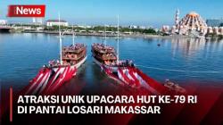 Semarak HUT Ke-79 RI di Makassar, Bendera Raksasa 7.900 Meter Membentang di Pantai Losari
