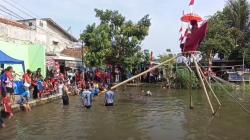 Kocak, Lomba Panjat Pinang di Cianjur Berhadiah Janda Muda<