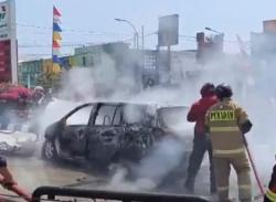 Detik-detik Mobil Terbakar usai Isi BBM di SPBU Bengkulu, 3 Orang Nyaris Terjebak<