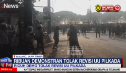 Demo Tolak RUU Pilkada di Gedung DPRD Malang Berlangsung Ricuh