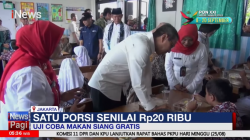 Uji Coba Makan Siang Gratis di SDN 03 Rawa Badak Koja, Jakarta Utara