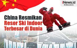 Infografis China Resmikan Resor Ski Indoor Terbesar di Dunia