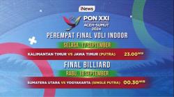Voli Putra Jatim Vs Kaltim, Lanjut Pertandingan Biliar PON 2024 Malam Ini Pukul 23.00 WIB hanya di vozpublica