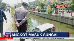 Sopir Hilang Kendali, Angkot Terjun ke Sungai di Surabaya