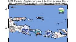 BMKG Jelaskan Penyebab Gempa Bumi M4,8 di Gianyar, akibat Aktivitas Sesar Aktif di Darat