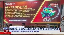 Video KPU Jatim Tetapkan Tiga Pasangan Cagub-Cawagub 