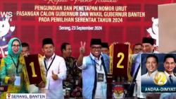 Airin-Ade Nomor Urut 1 di Pilgub Banten, Andra-Dimyati 2<