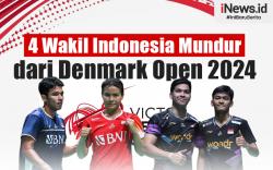 Infografis 4 Wakil Indonesia Mundur dari Denmark Open 2024