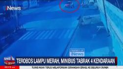 Kecelakaan di Barru Sulsel, Minibus Terekam CCTV Terobos Lampu Merah Tabrak 4 Kendaraan