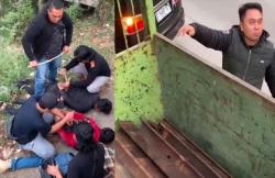 Viral Resmob Polda Jabar Tangkap Komplotan Pencuri Besi Rel Kereta di Karawang<