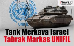 Infografis Tank Merkava Israel Tabrak Markas UNIFIL di Lebanon