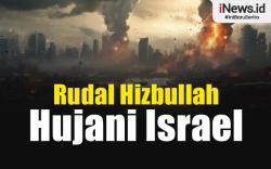 Infografis Rudal Hizbullah Hujani Israel termasuk Markas Unit Intelijen 8200