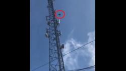 Detik-Detik Mengerikan, Pria di Bengkulu Tewas Lompat dari Menara BTS Terekam Kamera<