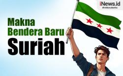Infografis Makna Bendera Baru Suriah Pasca-Tumbangnya Assad