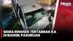 Detik-detik Mobil Tertabrak Kereta Api di Pasuruan, Terpental hingga Masuk Parit