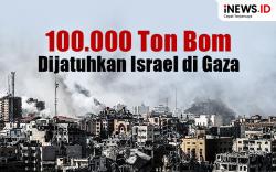 Infografis Israel Jatuhkan 100.000 Ton Bom di Gaza selama Perang 