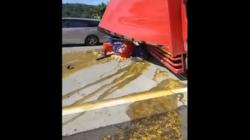 Penampakan Kecelakaan Beruntun di Tol Semarang-Solo, Telur Berserakan Tumpah dari Truk<